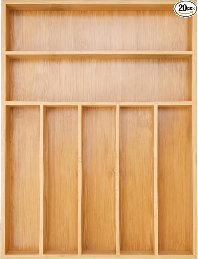 Besilord Silverware Organizer Kitchen Drawer Organizer Utensil Organizer Bamboo by Besilord