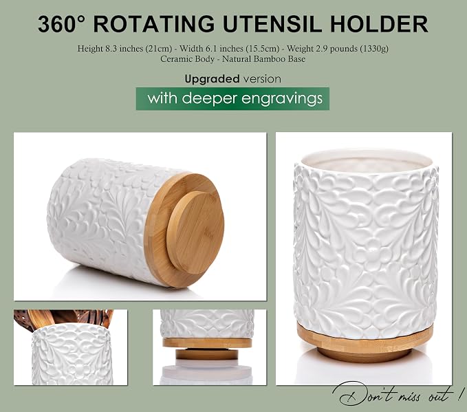 Extra Large 360° Rotating Utensil Holder - Image 8