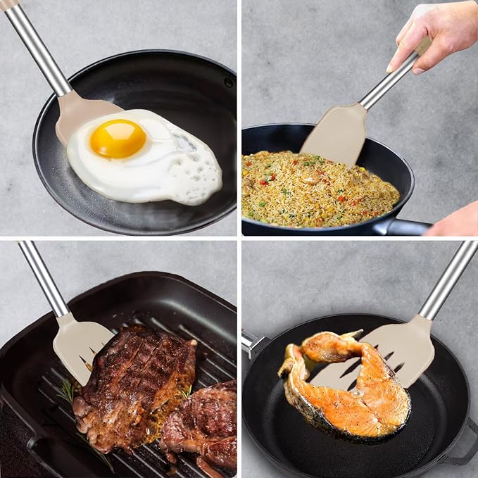 Silicone Spatula and Cooking Spoon, 5 Pack Non-Stick Cooking Utensils - Image 8