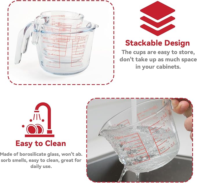 6 Pcs Glass Measuring Cups Set - Image 5