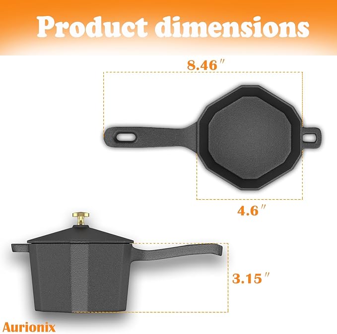 Small Cast Iron Sauce Pot with Lid – Pure Cast Iron Melting Pot - Image 2