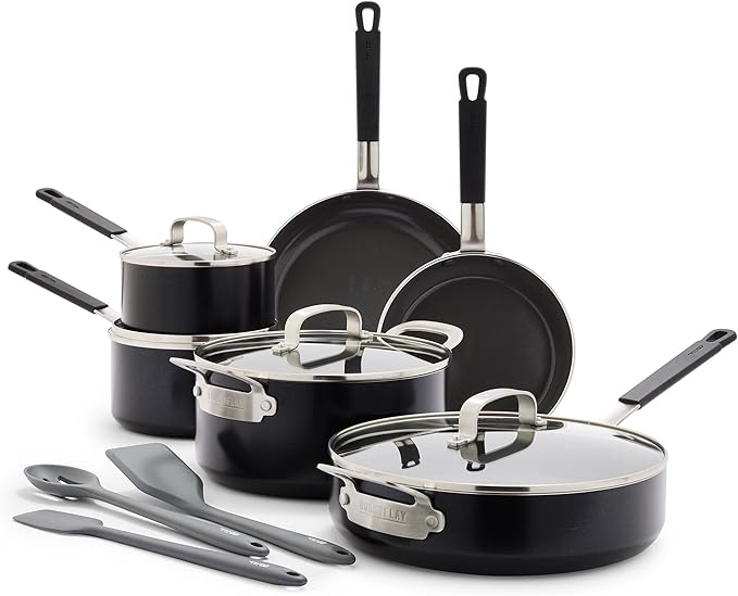 GreenPan x Bobby Flay 13 Piece Nonstick Cookware Pots and Pans Set, PFAS-Free by GreenPan