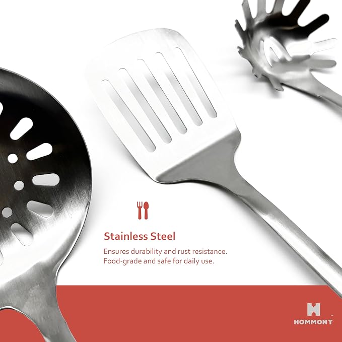 Cooking Utensils Set, 8-Piece 304 Stainless Steel Kitchen Tool Sets - Image 2