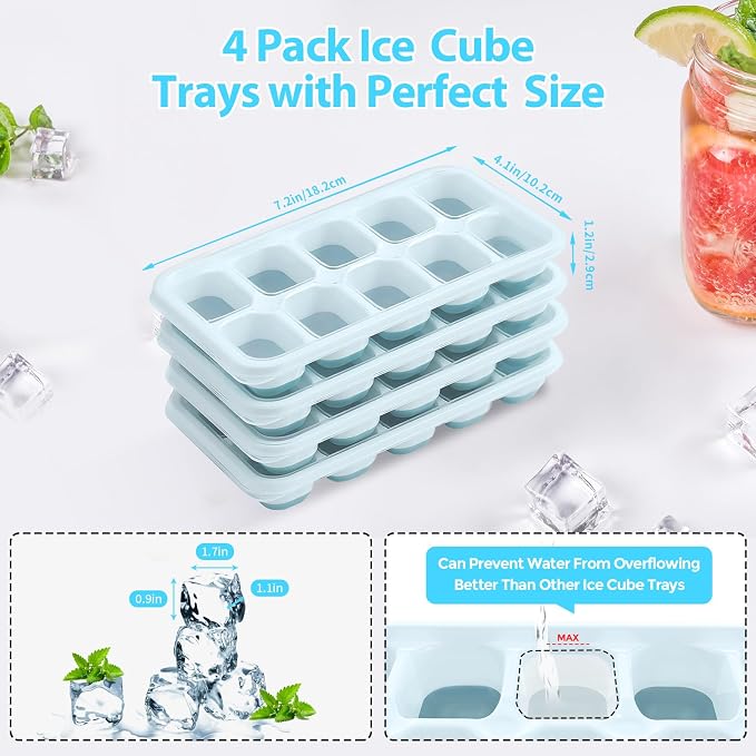 DOQAUS Ice Cube Tray with Lids - Image 5