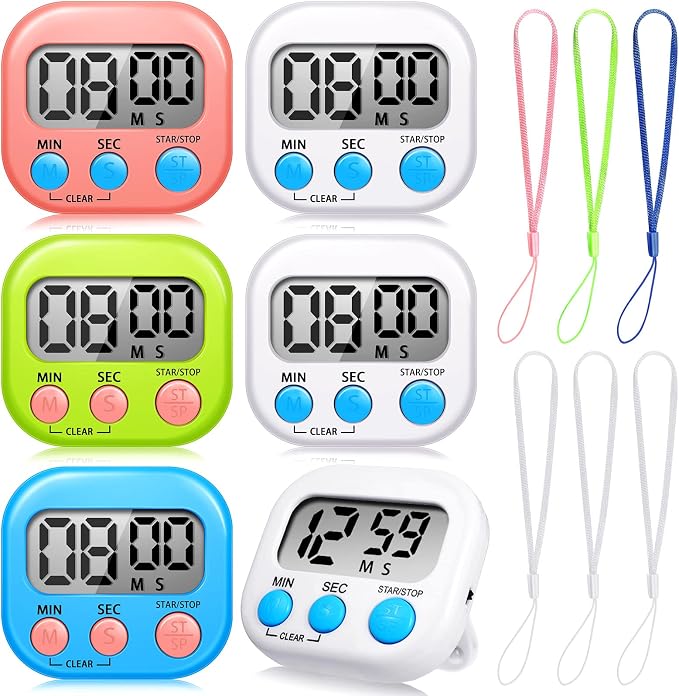 Flutesan 6 Pack Digital Kitchen Timer First Day of School Back to School by Flutesan
