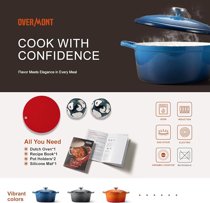 Overmont Enameled Cast Iron Dutch Oven - Image 6