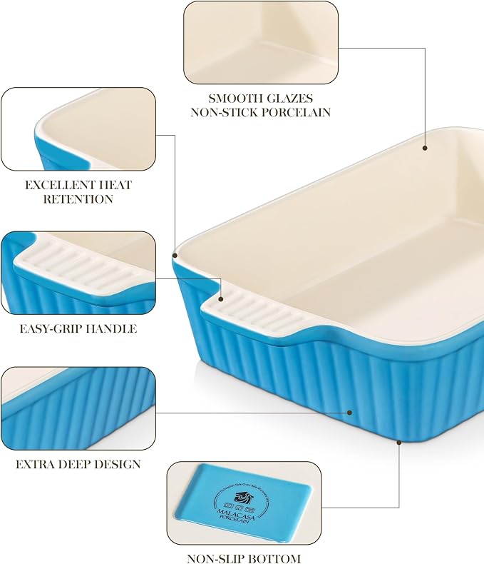 MALACASA 4.4 QT Baking Dish, 9x13 Large Casserole Dish - Image 5