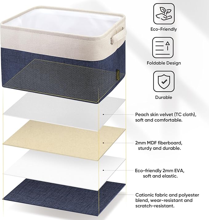 BALEINE 2 Pack Fabric Closet Storage Bins - Image 6