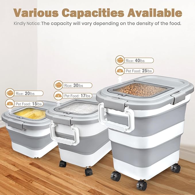 Komzon Rice Storage Container, Collapsible Airtight 10-40 Lb Rice Storage - Image 2
