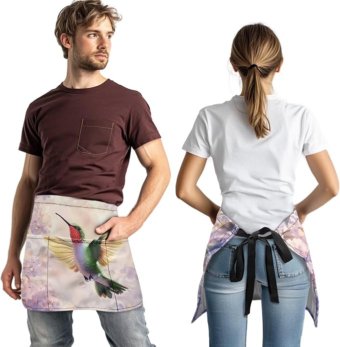 Server Apron with 3 Pockets, Waterproof Oil Waitress Waiter Half Apron - Image 3