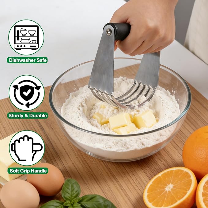 Ninsula Pastry Cutter Set, Stainless Steel Professional Pastry Blender - Image 4