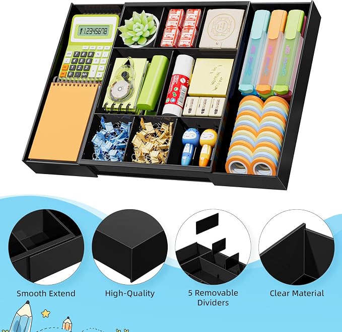 Marbrasse Expandable Desk Drawer Organizer, Desk Organizers and Accessories - Image 6