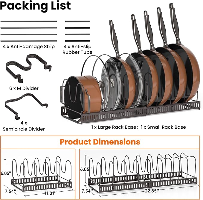 MUDEELA Pots and Pans Organizer Rack - Image 6