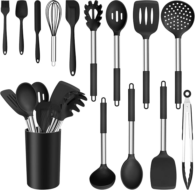 E-far 14 Pieces Silicone Cooking Utensils Set, Kitchen Utensils Set by E-far
