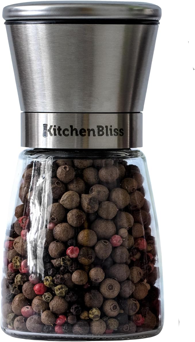 Professional Salt and Pepper Grinder – Premium Stainless Steel Salt and Pepper by KitchenBliss