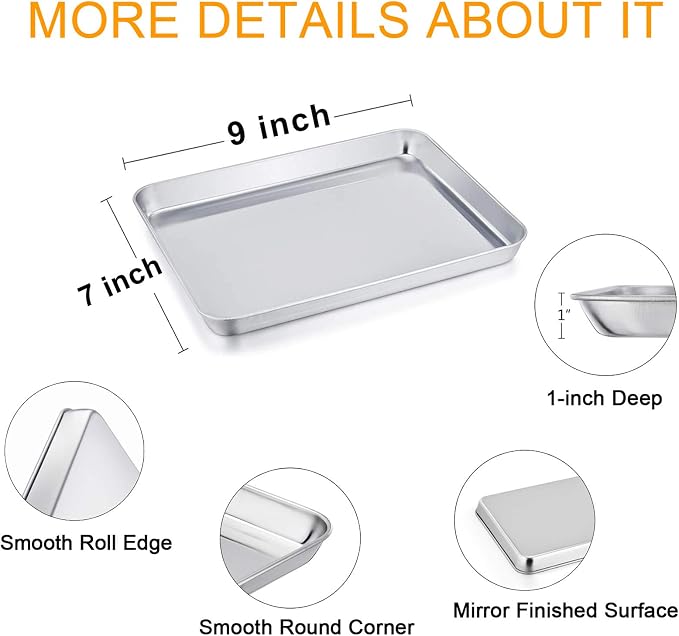 TeamFar 9'' x 7'' x 1'' Toaster Oven Pan - Image 2