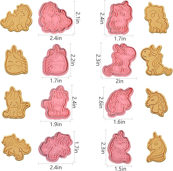 8 Piece Unicorn Cookie Cutter Set - Image 4
