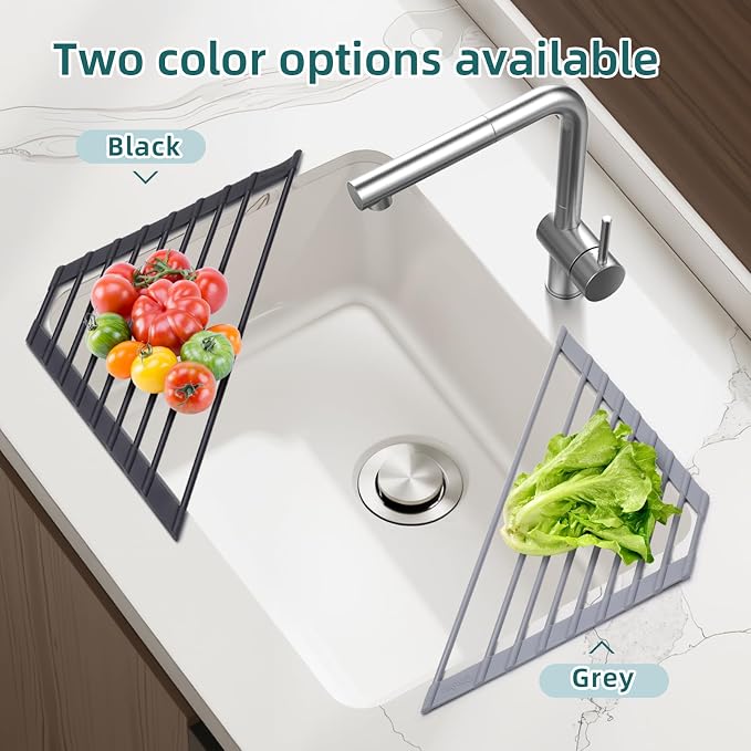 Ohuhu Triangle Roll Up Dish Drying Rack, Anti-Slip Organizer - Image 9