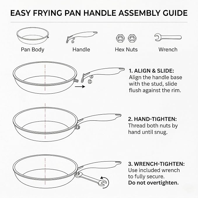 8 Inch Tri-Ply Stainless Steel Hybrid Frying Pan, Ceramic Nonstick Skillet - Image 8