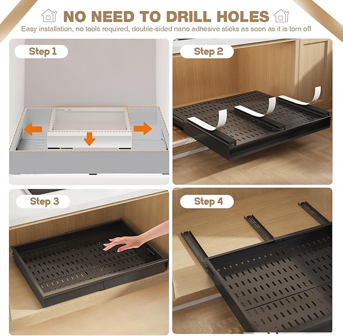 Seinloes 2 Pack Pull Out Cabinet Organizer - Image 8