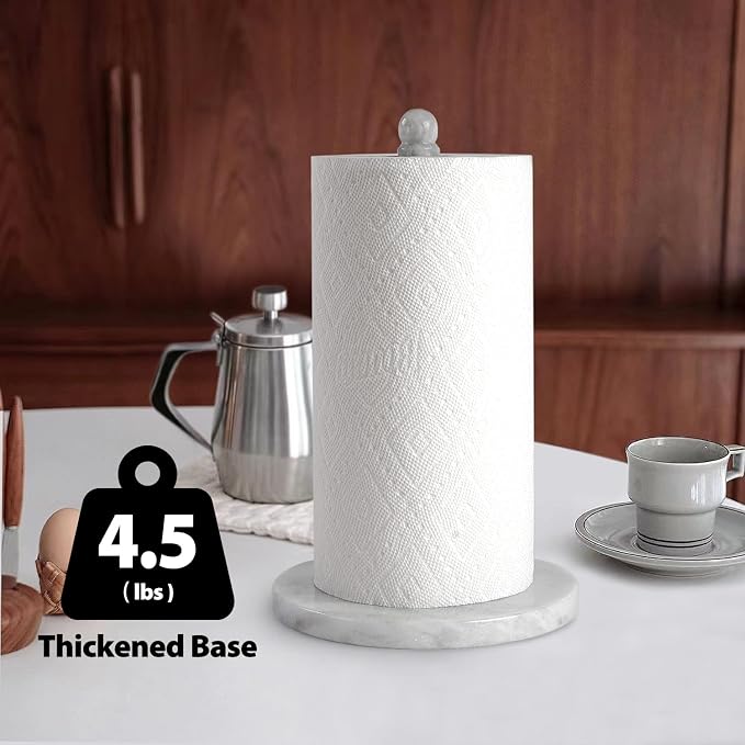 Koville African Natural Marble Paper Towel Holder Countertop, Genuine Stone - Image 3