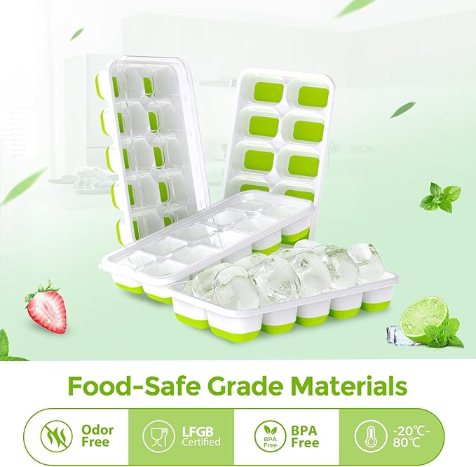 DOQAUS Ice Cube Tray with Lids - Image 3