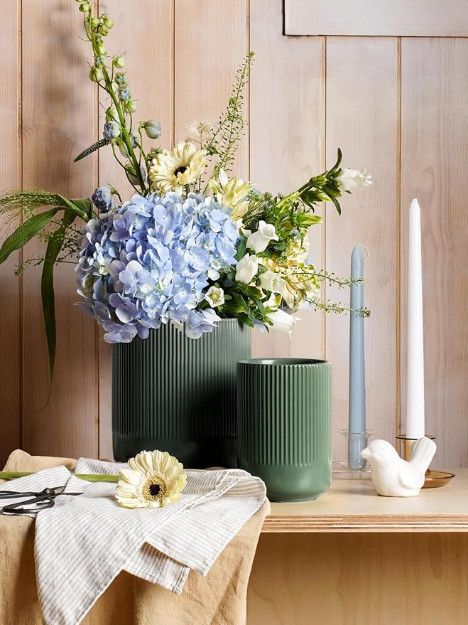 LE TAUCI Utensil Holder for Kitchen Counter, 7.3"+5.4" Fluted Ceramic Utensil - Image 5