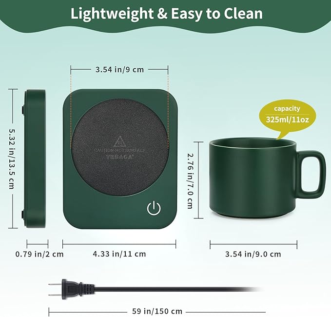 VOBAGA Mug Warmer Set, Coffee Warmer - Image 3