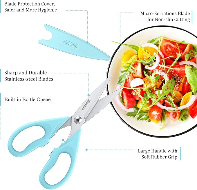 Kitchen Shears, iBayam Kitchen Scissors All Purpose Heavy Duty Meat Scissors - Image 2