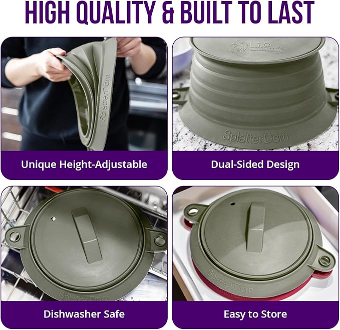 L.I.Q Silicone Splatter Guard – Fits 8 and 10 Inch Pots – Microwave Safe and - Image 4