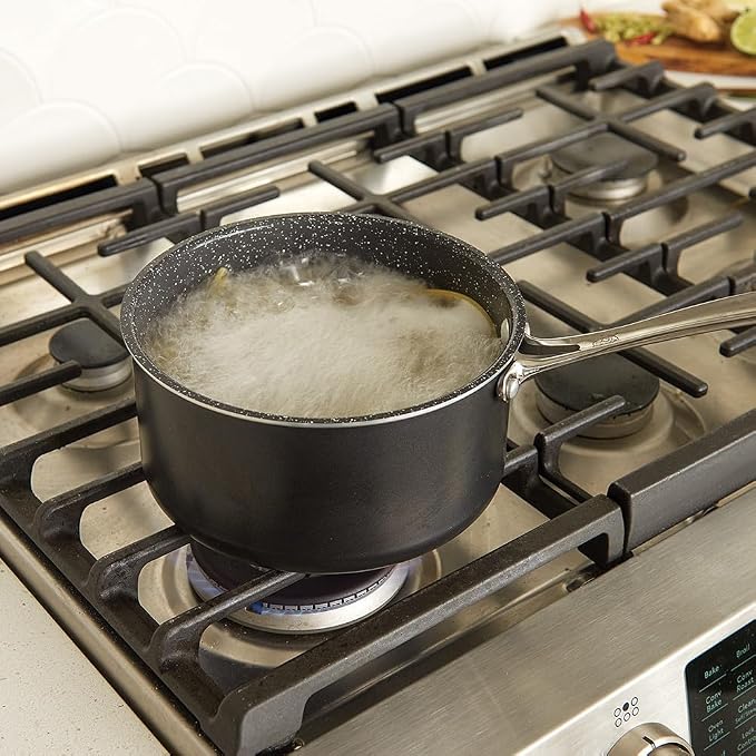 Nordic Ware Basalt Formed Aluminum Sauce Pan, 3 Quart, Ceramic Coating - Image 3
