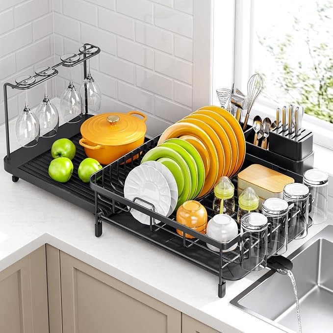 Urackify Large Dish Drying Rack – Expandable Dish Rack by Urackify
