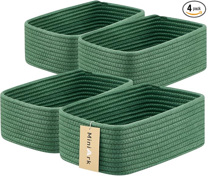 MiniArk Small Storage Baskets for Organizing | Closet Organizer Bins | Shelf by MiniArkStorageBasketsHome