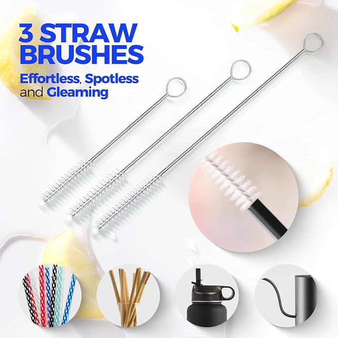 Holikme 6 Pack Bottle Brush Tube Set, 3 Straw Brushes, Portable 3-in-1 Bottle - Image 5