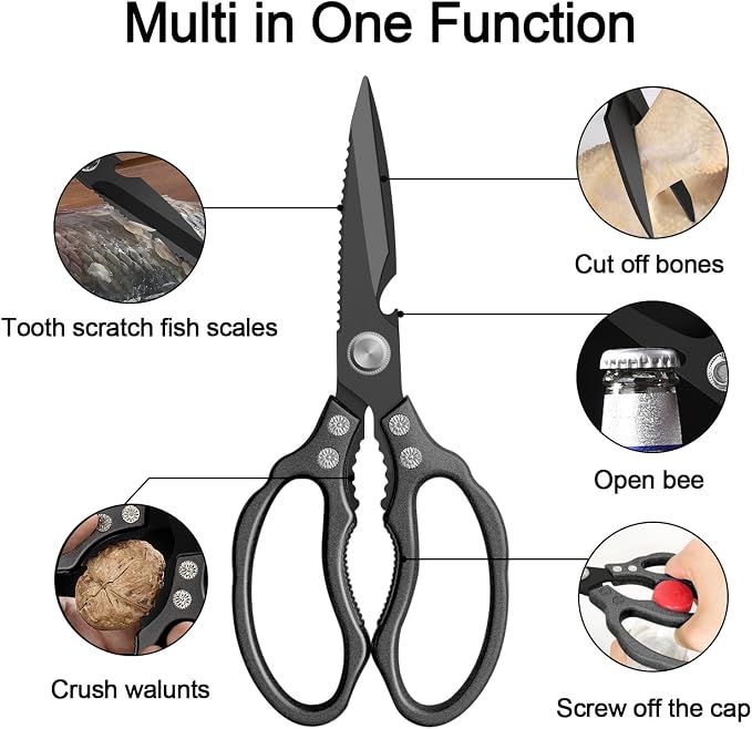 CGBE Kitchen Scissors, Heavy Duty Dishwasher Safe Food Scissors - Image 2