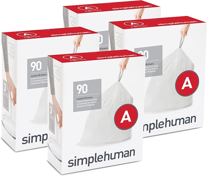 simplehuman Code A Custom Fit Drawstring Trash Bags in Dispenser Packs by Simplehuman