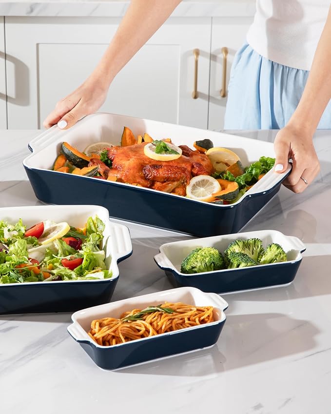 Sweejar Ceramic Bakeware Set of 4, Casserole Dishes - Image 6