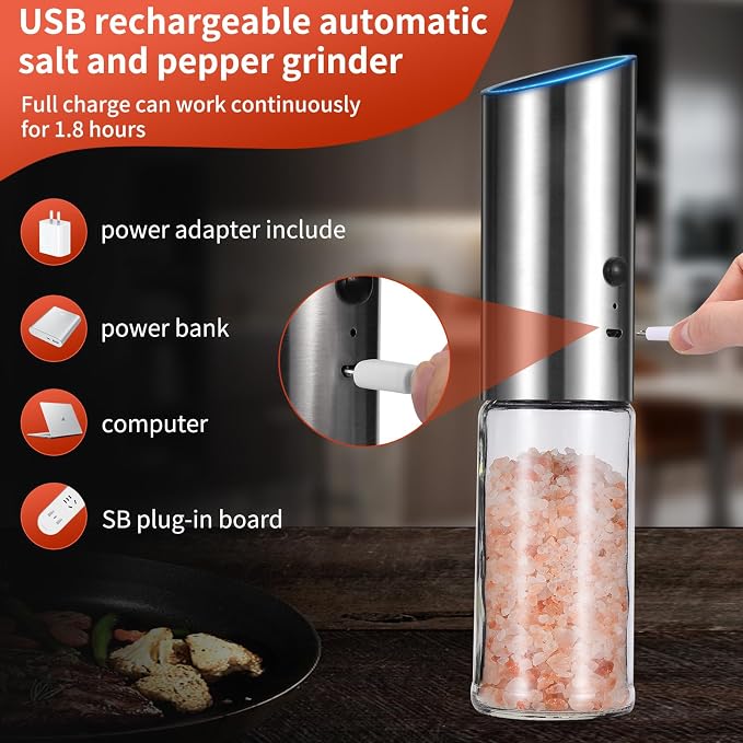 Electric Salt and Pepper Grinder Set - Image 2