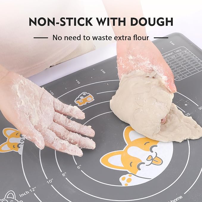 Ourokhome Silicone Baking Mat Sheet and Pastry Dough Cutter, 0.5 Inch Thick - Image 3