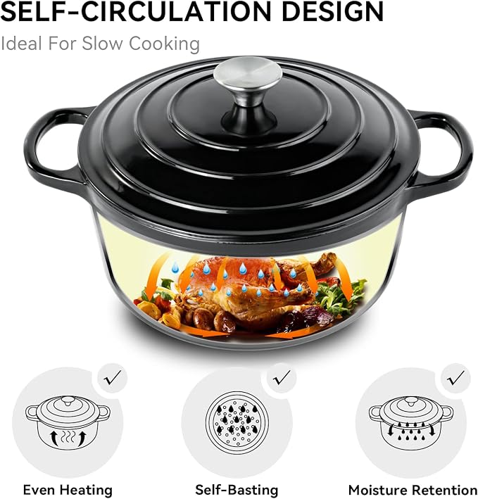 Miereirl 6 Quart Enameled Dutch Oven Pot - Image 4