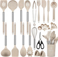 NCUE Silicone Cooking Utensils Set, Food Grade Silicone and Stainless Steel by NCUE