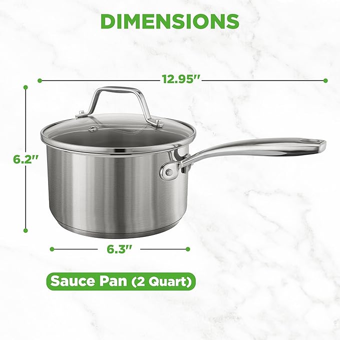 NutriChef 2-Quart Stainless Steel Saucepan - Image 5