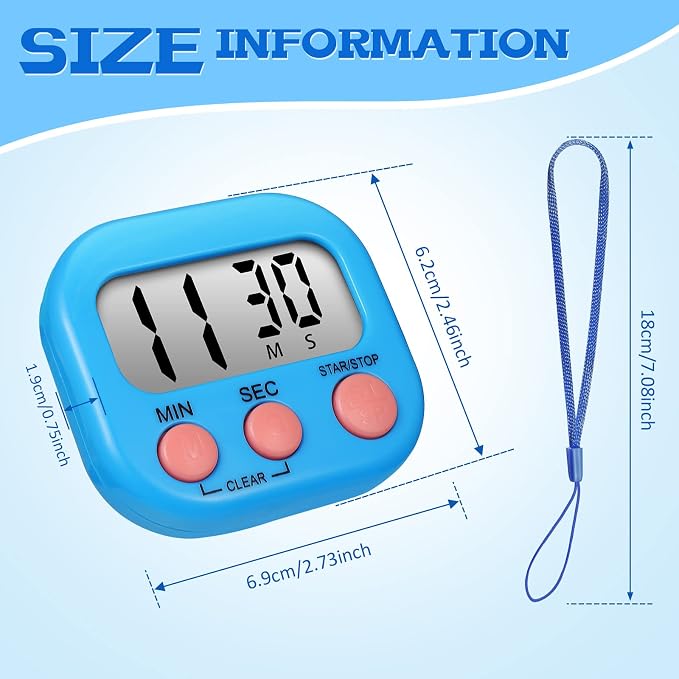 Flutesan 6 Pack Digital Kitchen Timer First Day of School Back to School - Image 2
