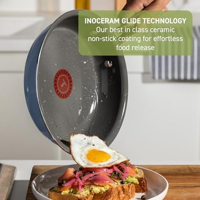T-Fal Preserve Ceramic, Non stick Cookware Set 13-Piece, Oven & Broiler Safe up - Image 4