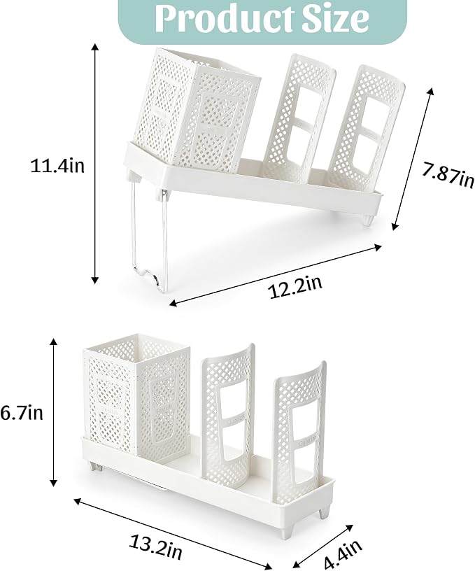 Coffee Cup Dispenser with Straws Holder, Plastic Coffee Cup and Lid Holder - Image 2