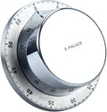 Kitchen Timer, 60 Minute Timer, Magnetic Loud Alarm, Mechanical Stainless Steel by eyscar