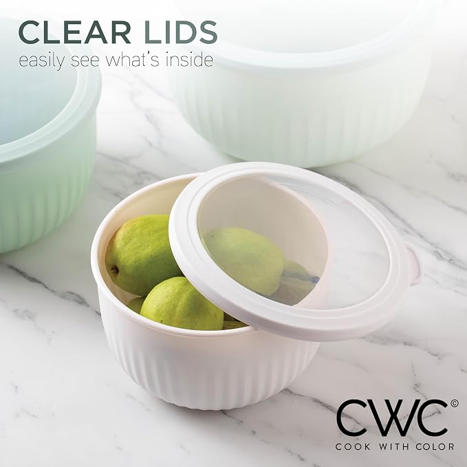 COOK WITH COLOR Prep Bowls with Lids- Wide and Deep Nesting Plastic Small - Image 5