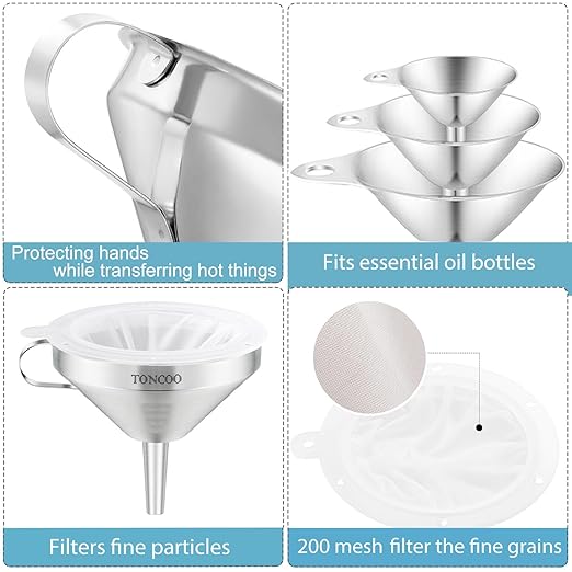 Toncoo 6 Pack Stainless Steel Funnels - Image 5