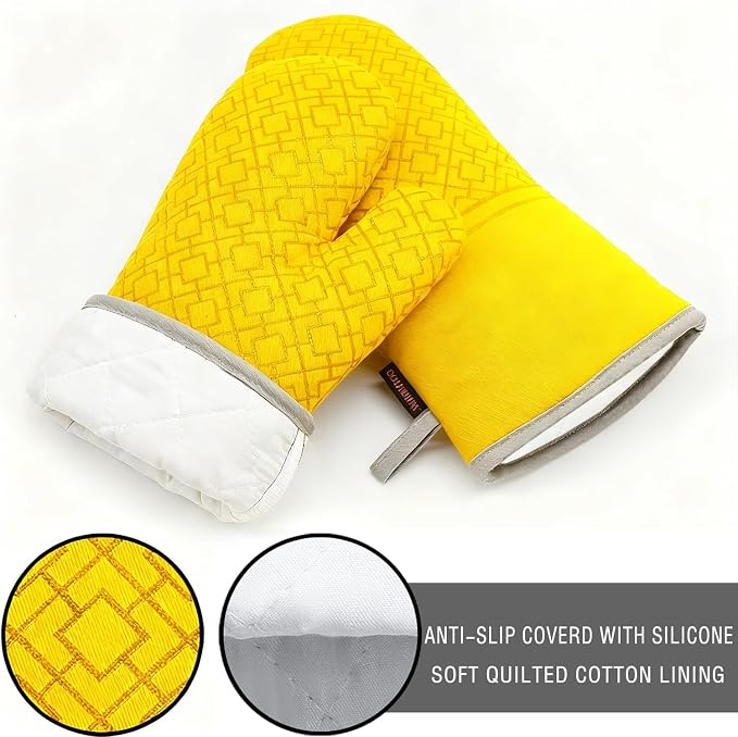 Oven Mitts and Pot Holders Sets 6pcs, Kitchen Oven Glove, High Heat Resistant - Image 3