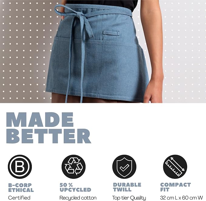 MEEMA Chef Waist Apron Cotton Fabric |Washable & Breathable Waitress & Server - Image 5